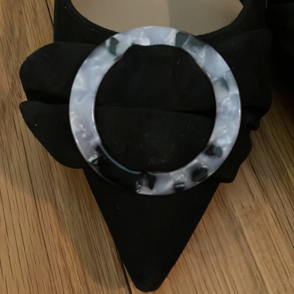 NWOT black suede heels - Picture 2 of 3